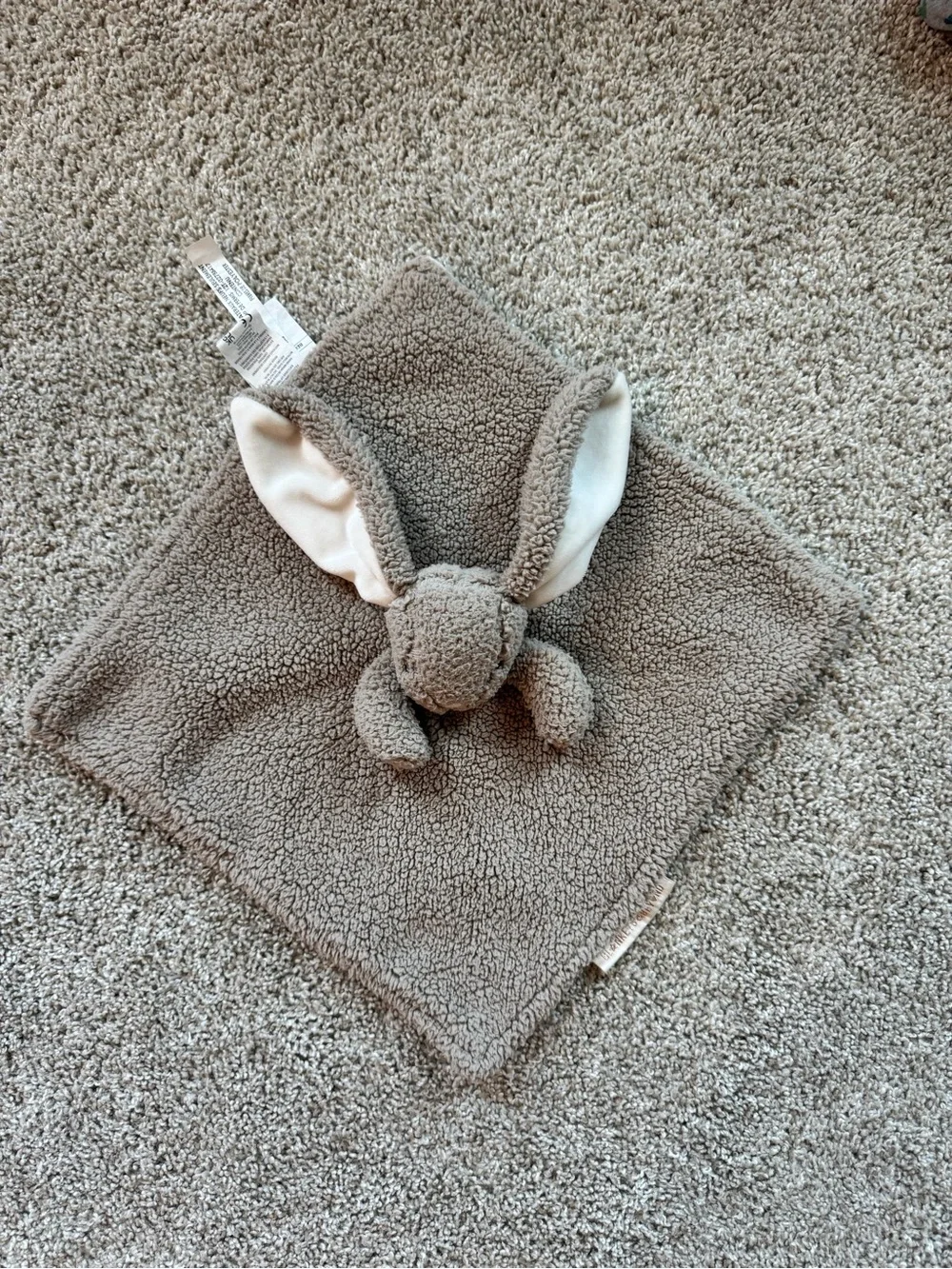 Baby Lovey Security Blanket Lot Bunny Koala Giraffe Neutral Plush animal 3 Piece